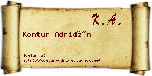 Kontur Adrián névjegykártya